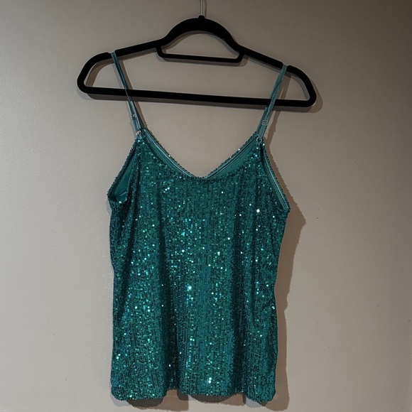 Judith March Teal Sequin Butterfly Camisole - Picture 4 of 8